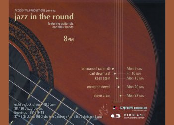 jazz in the round guitar postcard
